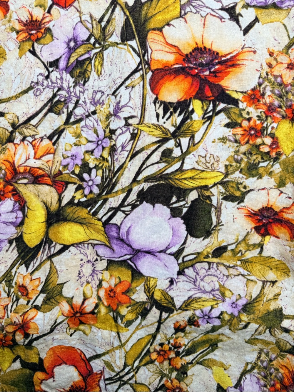 Chico’s 100% Linen Floral Shift Dress Size 1 US 8/10 Botanical Print Cottagecore - Picture 7 of 8